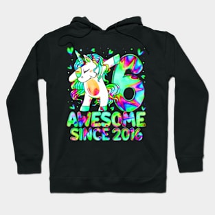 6Th Birthday Colorful Tie Dye 6 Year Old Unicorn Girls Hoodie